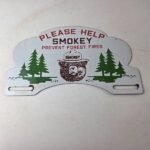 Vintage Smokey Bear Sign Topper – Forest Service Porcelain License Plate Topper - Image 15