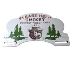Vintage Smokey Bear Sign Topper – Forest Service Porcelain License Plate Topper - Image 2