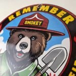 Vintage Smokey Bear Wildfires Sign – Only You, Prevention Gas Porcelain Sign - Image 12
