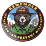Vintage Smokey Bear Wildfires Sign – Only You, Prevention Gas Porcelain Sign