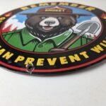 Vintage Smokey Bear Wildfires Sign – Only You, Prevention Gas Porcelain Sign - Image 10