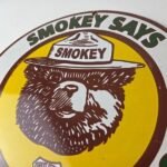 Vintage Smokey Bear Wildfires Sign – Prevention Gas Porcelain Sign - Image 12