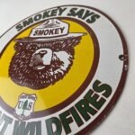 Vintage Smokey Bear Wildfires Sign – Prevention Gas Porcelain Sign - Image 13