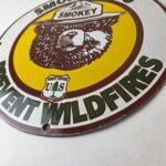 Vintage Smokey Bear Wildfires Sign – Prevention Gas Porcelain Sign - Image 14