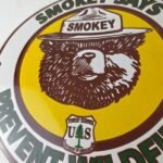 Vintage Smokey Bear Wildfires Sign – Prevention Gas Porcelain Sign - Image 4