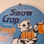 Vintage Snow Crop Sign – Orange Juice Piggly Gas Oil Pump Sign - Image 12