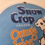 Vintage Snow Crop Sign – Orange Juice Piggly Gas Oil Pump Sign - Image 5