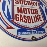 Vintage Socony Gasoline Sign – Motor Oil Porcelain Gas Pump Station Sign - Image 11