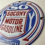 Vintage Socony Gasoline Sign – Motor Oil Porcelain Gas Pump Station Sign - Image 13