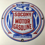 Vintage Socony Gasoline Sign – Motor Oil Porcelain Gas Pump Station Sign - Image 15