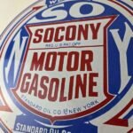 Vintage Socony Gasoline Sign – Motor Oil Porcelain Gas Pump Station Sign - Image 4