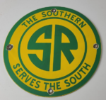 Vintage Southern Railway Sign – Train Rail Porcelain Ticket Station Gas Sign - Image 12