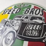 Vintage Speed Bros Sign – US Route 66 Porcelain Gas Pump Sign - Image 12