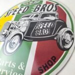 Vintage Speed Bros Sign – US Route 66 Porcelain Gas Pump Sign - Image 13