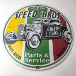 Vintage Speed Bros Sign – US Route 66 Porcelain Gas Pump Sign - Image 15