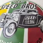 Vintage Speed Bros Sign – US Route 66 Porcelain Gas Pump Sign - Image 4