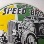 Vintage Speed Bros Sign – US Route 66 Porcelain Gas Pump Sign - Image 5