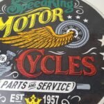 Vintage Speed King Motorcycles Sign – Harley, Indian, Porcelain Gas Pump Sign - Image 4
