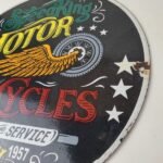 Vintage Speed King Motorcycles Sign – Harley, Indian, Porcelain Gas Pump Sign - Image 9