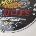 Vintage Speed King Motorcycles Sign – Harley, Indian, Porcelain Gas Pump Sign - Image 10