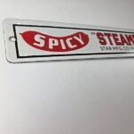 Vintage Spicy Steamro Sign – Red Hot Dog Gas Service Grocery Food Porcelain Sign - Image 11
