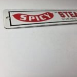 Vintage Spicy Steamro Sign – Red Hot Dog Gas Service Grocery Food Porcelain Sign - Image 12