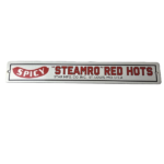 Vintage Spicy Steamro Sign – Red Hot Dog Gas Service Grocery Food Porcelain Sign