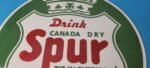 Vintage Spur Canada Dry Sign – Porcelain Drink Beverage Gas Oil Pump Plate Sign - Image 3
