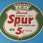 Vintage Spur Canada Dry Sign – Porcelain Drink Beverage Gas Oil Pump Plate Sign