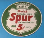 Vintage Spur Canada Dry Sign – Porcelain Drink Beverage Gas Oil Pump Plate Sign - Image 2