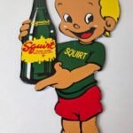 Vintage Squirt Boy Sign – Soda Gas Pump Wall Service Sales Porcelain Sign - Image 4