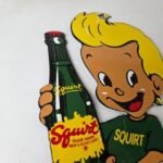 Vintage Squirt Boy Sign – Soda Gas Pump Wall Service Sales Porcelain Sign - Image 5
