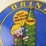 Vintage Squirt Soda Boy Sign – Gas Pump Wall Service Porcelain Cola Sign - Image 3