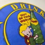 Vintage Squirt Soda Boy Sign – Gas Pump Wall Service Porcelain Cola Sign - Image 5