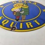 Vintage Squirt Soda Boy Sign – Gas Pump Wall Service Porcelain Cola Sign - Image 10