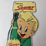Vintage Squirt Soda Boy Sign – Gas Pump Wall Service Sales Porcelain Sign - Image 3