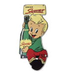 Vintage Squirt Soda Boy Sign – Gas Pump Wall Service Sales Porcelain Sign