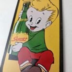 Vintage Squirt Soda Boy Sign – Gas Sales Pump Wall Service Porcelain Sign - Image 4