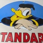 Vintage Standard Gasoline Sign – Disney Donald Duck Gas Pump Porcelain Sign - Image 3