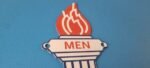 Vintage Standard Gasoline Sign – Porcelain Mens Bathroom Torch Gas Pump Sign - Image 5