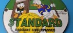 Vintage Standard Gasoline Sign – Unsurpassed Walt Disney Gas Pump Porcelain Sign - Image 4