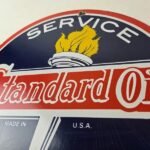 Vintage Standard Oil Sign – Indiana Gasoline Pump Plate Porcelain Sign - Image 11