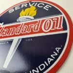 Vintage Standard Oil Sign – Indiana Gasoline Pump Plate Porcelain Sign - Image 12