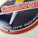 Vintage Standard Oil Sign – Indiana Gasoline Pump Plate Porcelain Sign - Image 13