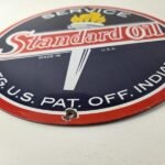 Vintage Standard Oil Sign – Indiana Gasoline Pump Plate Porcelain Sign - Image 14