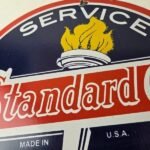 Vintage Standard Oil Sign – Indiana Gasoline Pump Plate Porcelain Sign - Image 3
