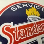 Vintage Standard Oil Sign – Indiana Gasoline Pump Plate Porcelain Sign - Image 5