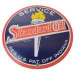 Vintage Standard Oil Sign – Indiana Gasoline Pump Plate Porcelain Sign - Image 2