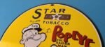 Vintage Star Tobacco Cigarette Sign – Porcelain Popeye Gas Pump Plate Sign - Image 8