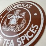 Vintage Starbucks Sign – Coffee Tea Spices Porcelain Beverage Gas Pump Sign - Image 13